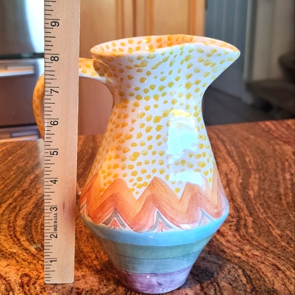 ***SOLD*** Vintage MacKenzie-Childs Red Clay Ceramic Brittany Pitcher - Picture 8 of 10